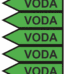 Značenie potrubí - Jednosmerné šípky: Voda, smer vľavo (Text)