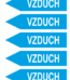 Značenie potrubí - Jednosmerné šípky: Vzduch, smer vľavo (Text)