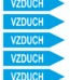 Značenie potrubí - Jednosmerné šípky: Vzduch, smer vpravo (Text)