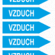 Značenie potrubí - Jednosmerné šípky: Vzduch, smer vpravo (Text)