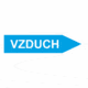 Značenie potrubí - Jednosmerné šípky: Vzduch (Text, velkosť 2,3, smer vpravo)