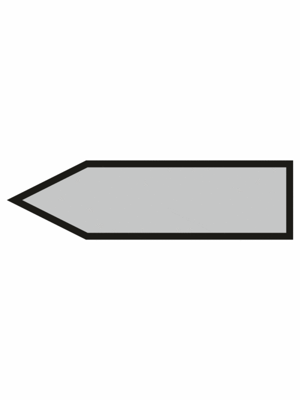 Značenie potrubí - Jednosmerné šípky: Para (Velkosť 2 - Bez textu)