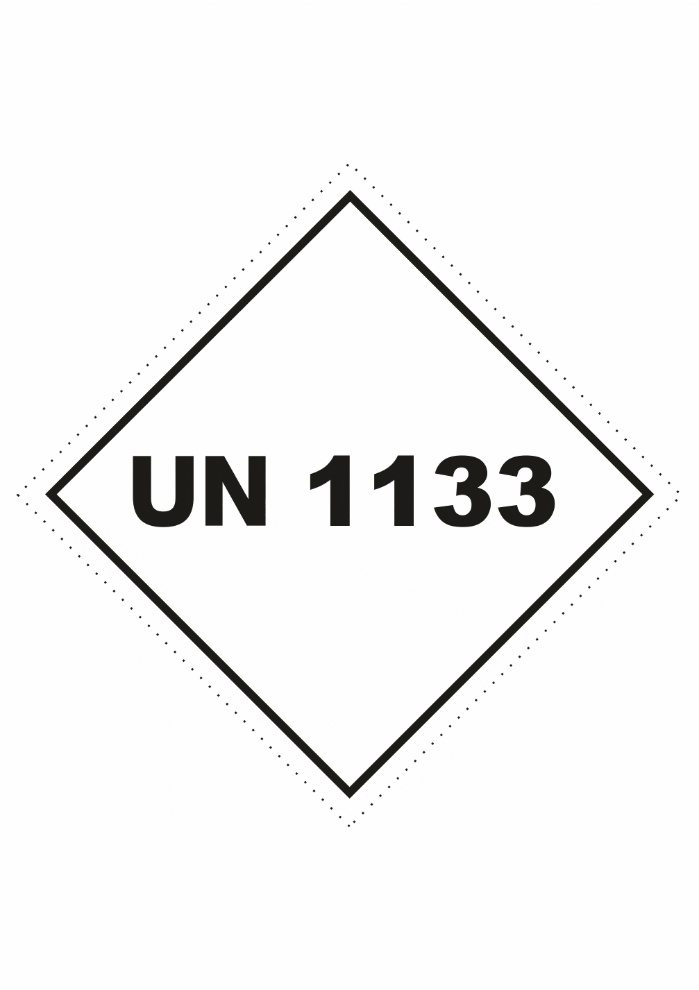 UN1133-2 Označenie obalov nebezpečných látok - UN čísla a nápisy: UN 1133 (kosočtverec)