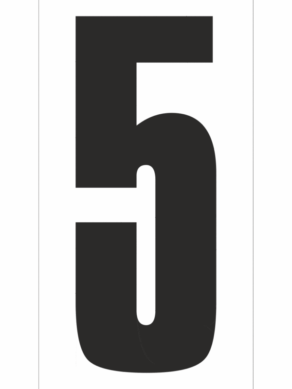 Značky písmen a čísel - Číslo na magnetickej fólii: 5