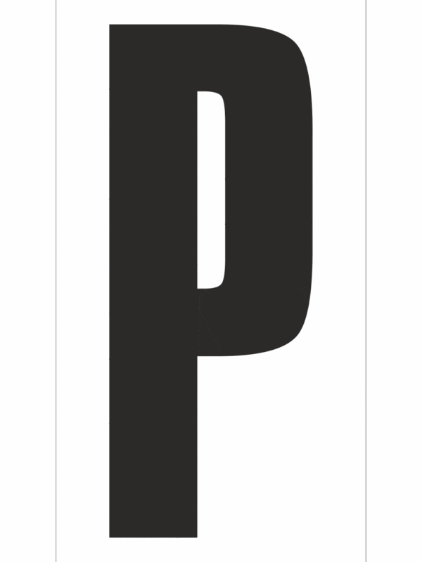 Značky písmen a čísel - Písmeno na magnetickej fólii: P