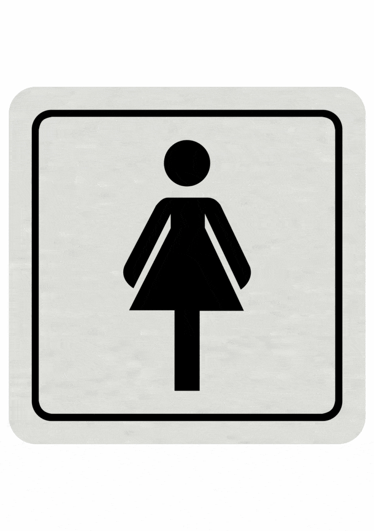 Značenie budov a pristor - Hliníkové piktogramy: WC ženy
