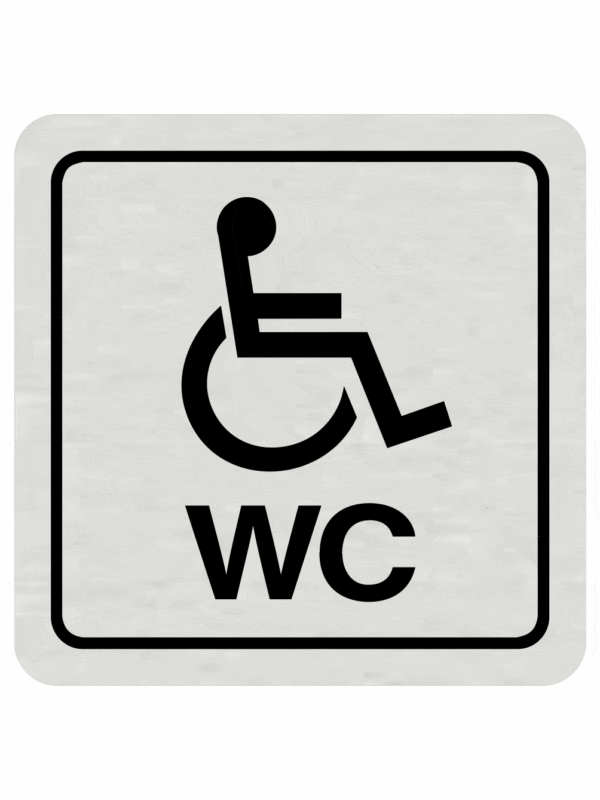 Značenie budov a pristor - Hliníkové piktogramy: WC invalidi