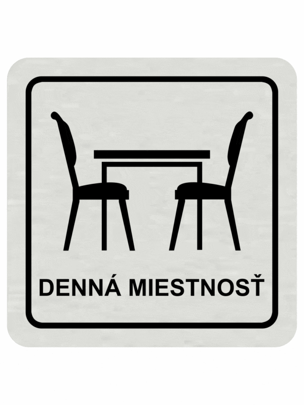 Značenie budov a pristor - Hliníkové piktogramy: Denná miestnosť