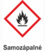 Označenie obalov nebezpečných látok - GHS symboly s textom: Samozápalné
