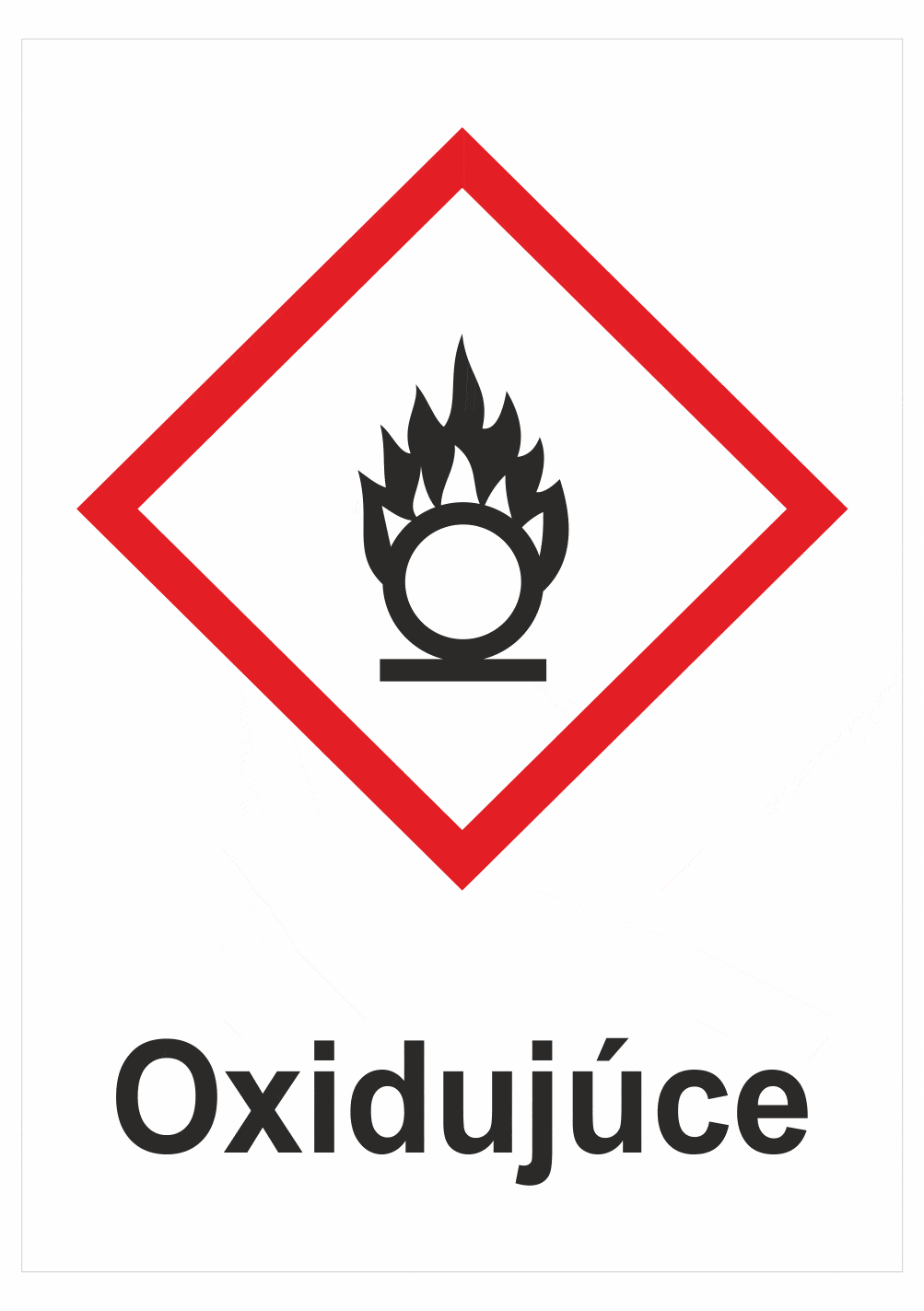 sk305139 Označenie obalov nebezpečných látok - GHS symboly s textom: Oxidujúce