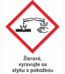 Označenie obalov nebezpečných látok - GHS symboly s textom: Žieravé, vyravujte sa styku s pokožkou a zrakom