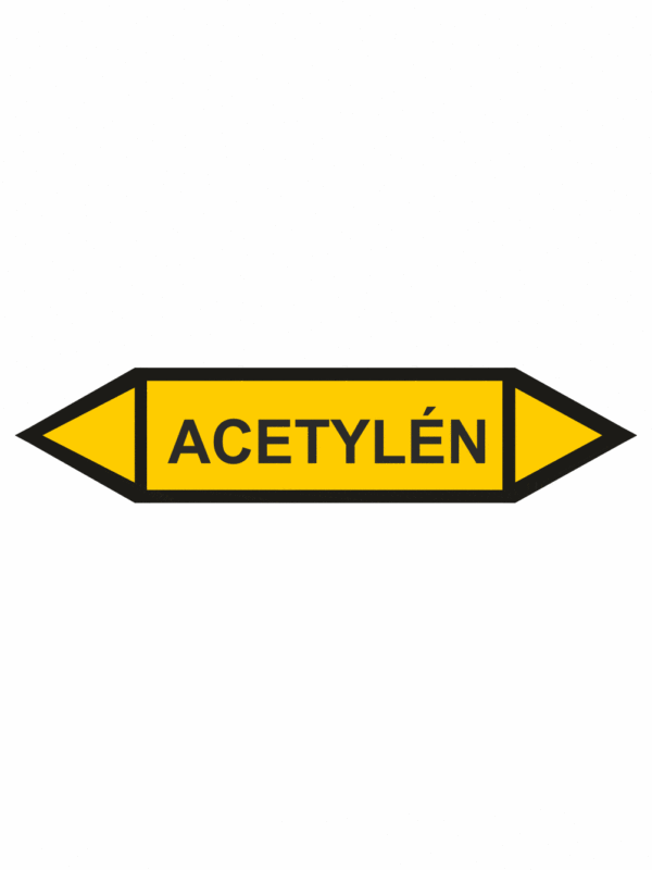 Značenie potrubí - Obojsmerné šípky bez symbolu: Acetylén
