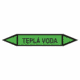 Značenie potrubí - Obojsmerné šípky bez symbolu: Teplá voda