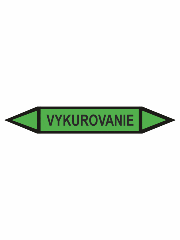 Značenie potrubí - Obojsmerné šípky bez symbolu: Vykurovanie