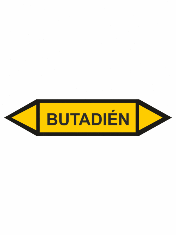 Značenie potrubí - Obojsmerné šípky bez symbolu: Butadién