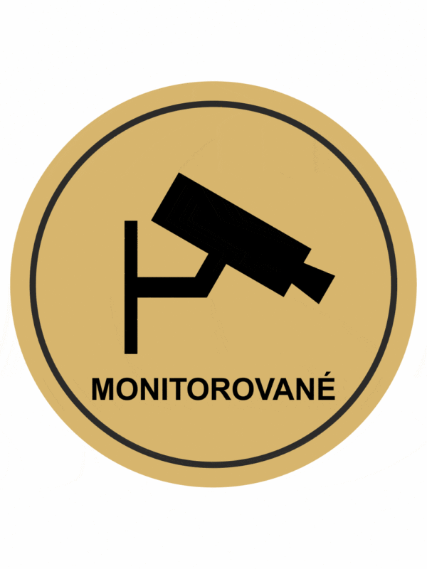 Značenie budov a pristor - Piktogramy na zlatej samolepiacej fólii: Monitorované
