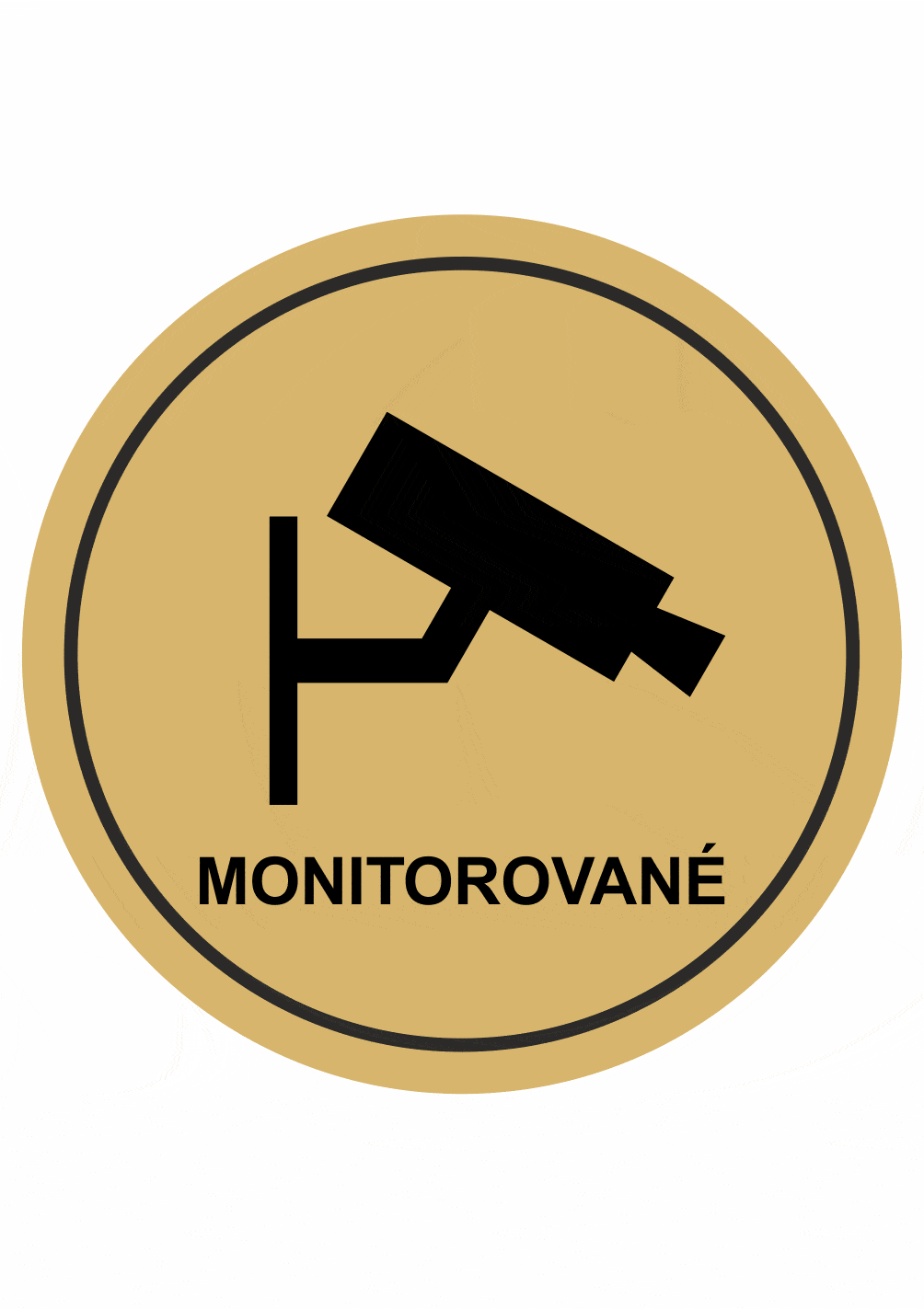 skpict126g Značenie budov a pristor - Piktogramy na zlatej samolepiacej fólii: Monitorované