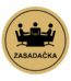 Značenie budov a pristor - Piktogramy na zlatej samolepiacej fólii: Zasadačka