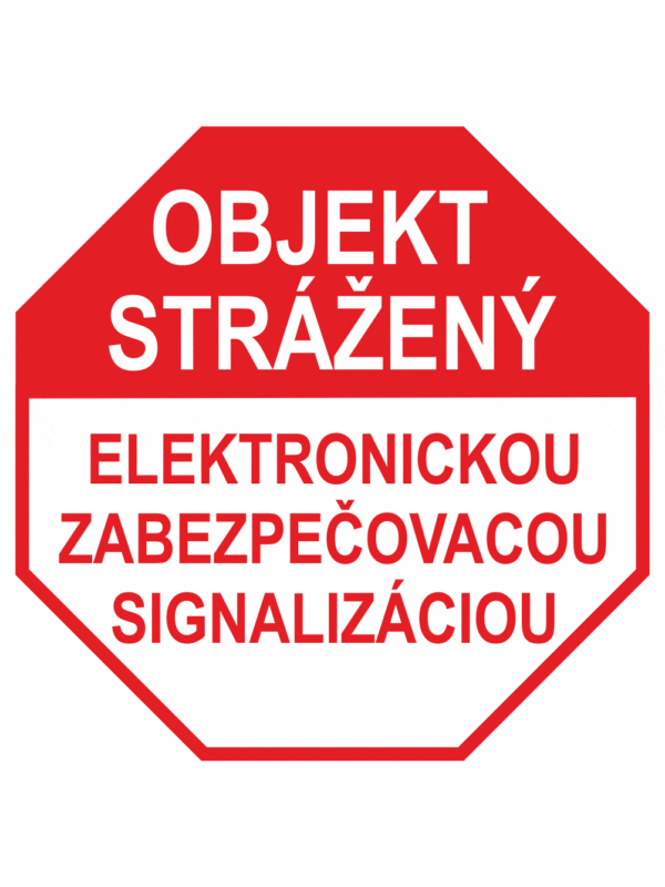 Značenie budov a priestorov - Ochrana a stráženia: Objekt strážený / Elektronickou zabezpečovacou signalizáciou (Značka)