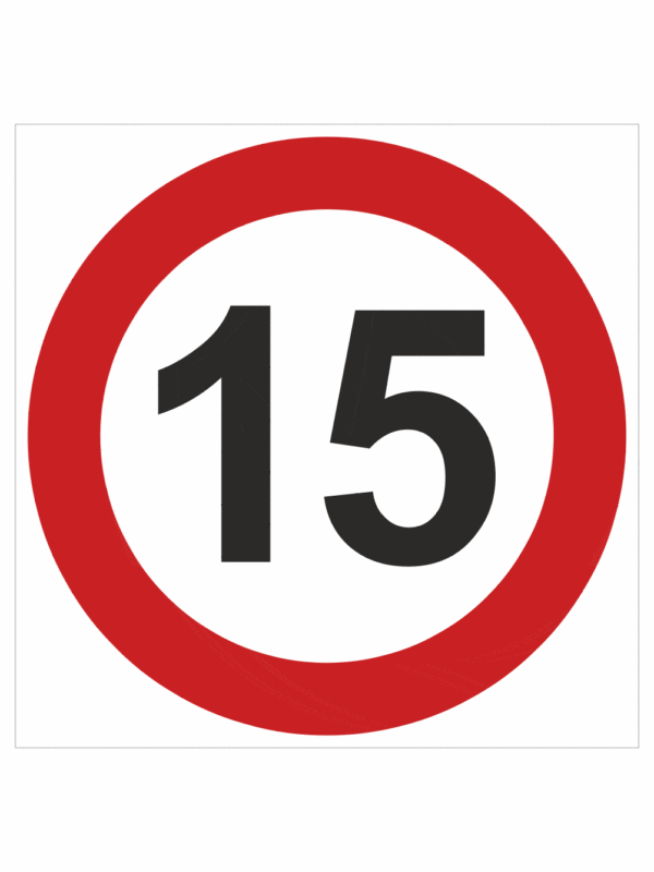 Dopravní značenie - Plastové dopravné značky: Maximálna povolená rýchlosť 15 km/h