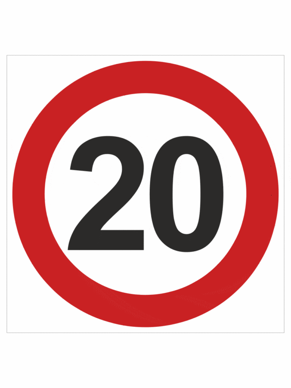 Dopravní značenie - Plastové dopravné značky: Maximálna povolená rýchlosť 20 km/h