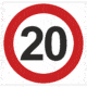Dopravní značenie - Plastové dopravné značky: Maximálna povolená rýchlosť 20 km/h