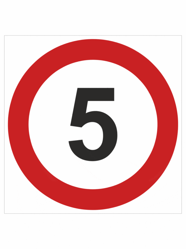 Dopravní značenie - Plastové dopravné značky: Maximálna povolená rýchlosť 5 km/h