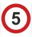 Dopravní značenie - Plastové dopravné značky: Maximálna povolená rýchlosť 5 km/h