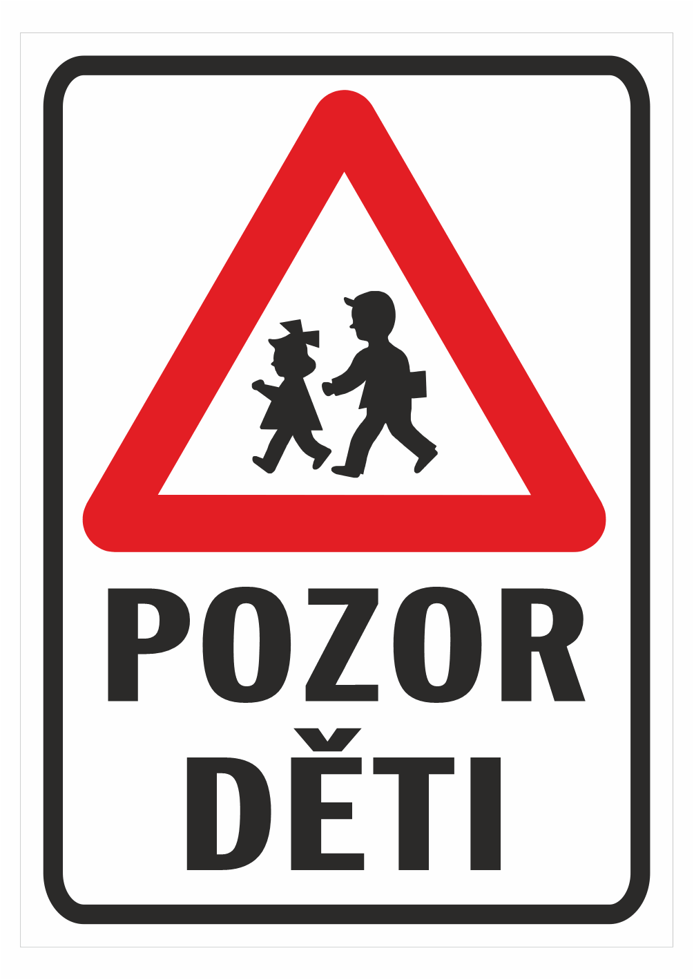 pozor děti Symbol + Pozor děti - plast - Obrázek 1