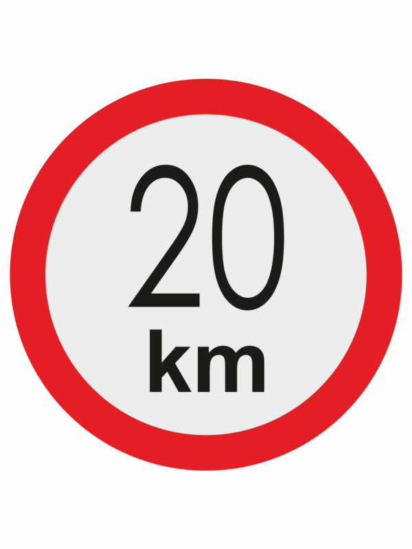 Značenie vozidel - Označenie najvyššej povolenej rýchlosti: 20 km