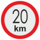 Značenie vozidel - Označenie najvyššej povolenej rýchlosti: 20 km