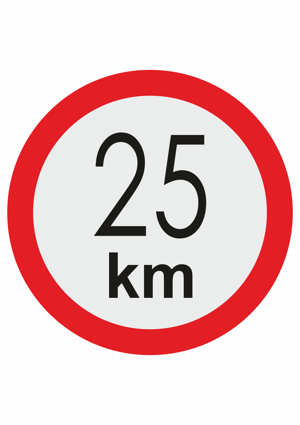 431025 Značenie vozidel - Označenie najvyššej povolenej rýchlosti: 25 km