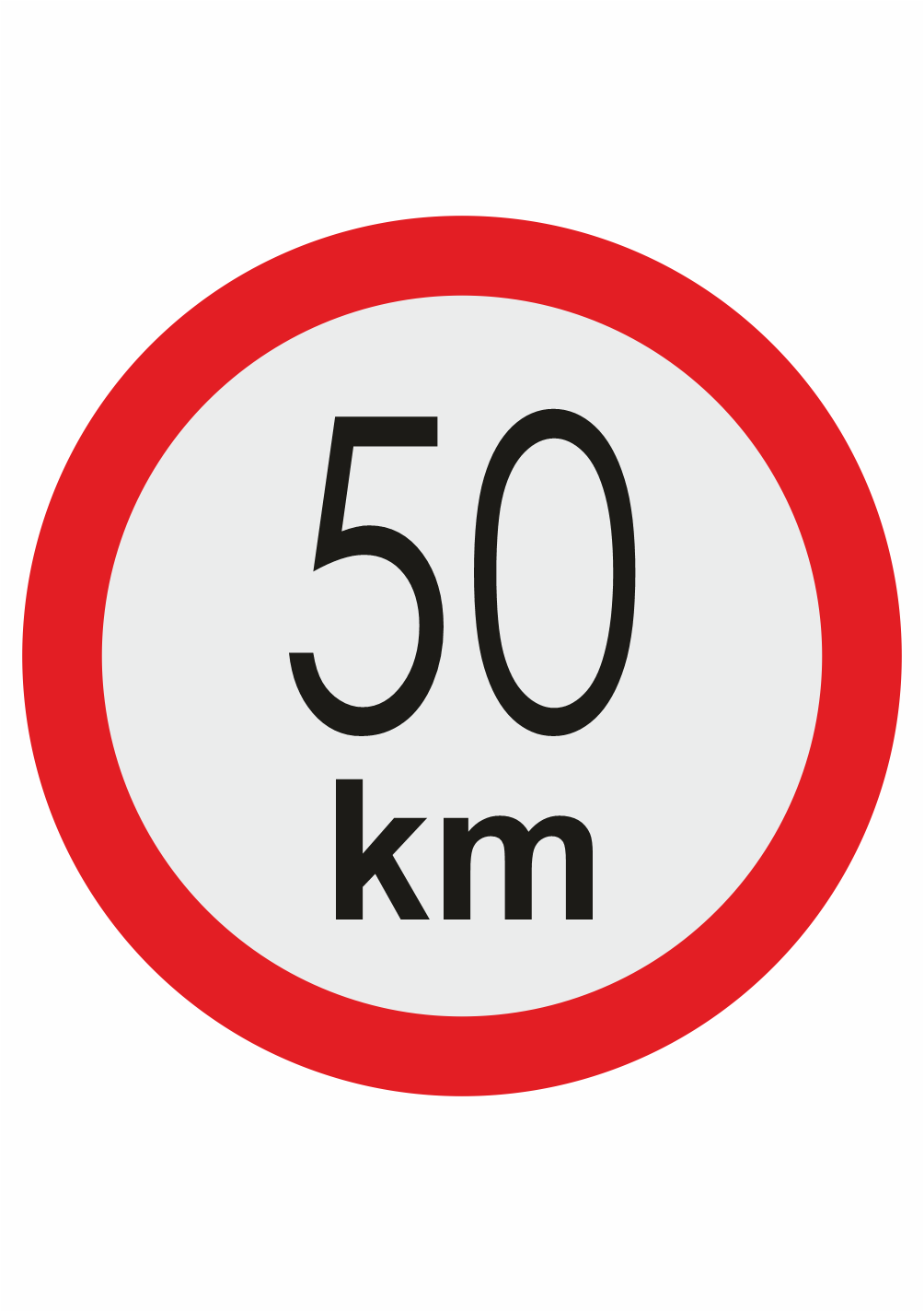 431050 Značenie vozidel - Označenie najvyššej povolenej rýchlosti: 50 km