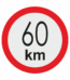 Značenie vozidel - Označenie najvyššej povolenej rýchlosti: 60 km