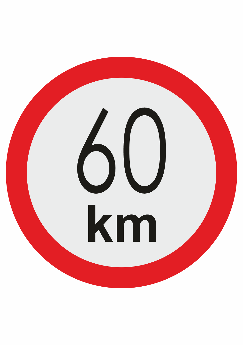 431060 Značenie vozidel - Označenie najvyššej povolenej rýchlosti: 60 km