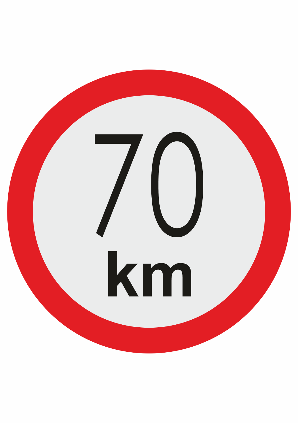 431070 Značenie vozidel - Označenie najvyššej povolenej rýchlosti: 70 km