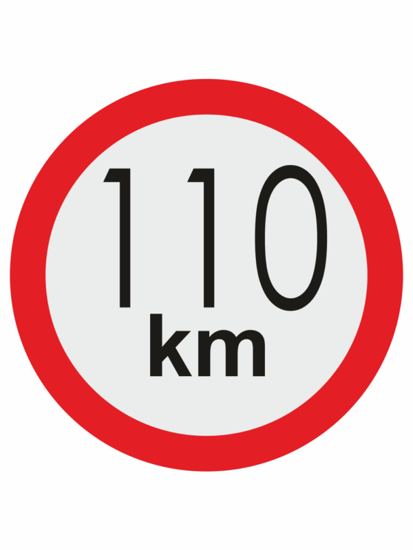 Značenie vozidel - Označenie najvyššej povolenej rýchlosti: 110 km