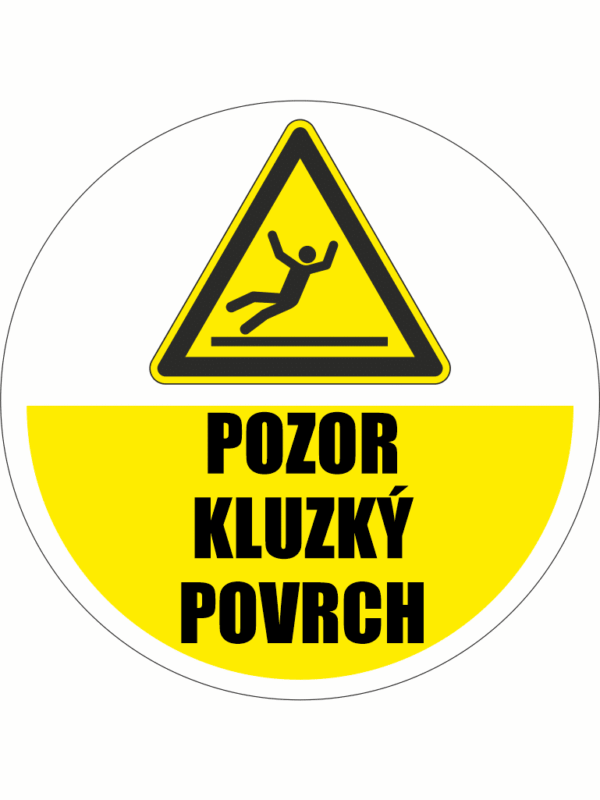 Podlahová značka PVC - POZOR KLUZKÝ POVRCH+text
