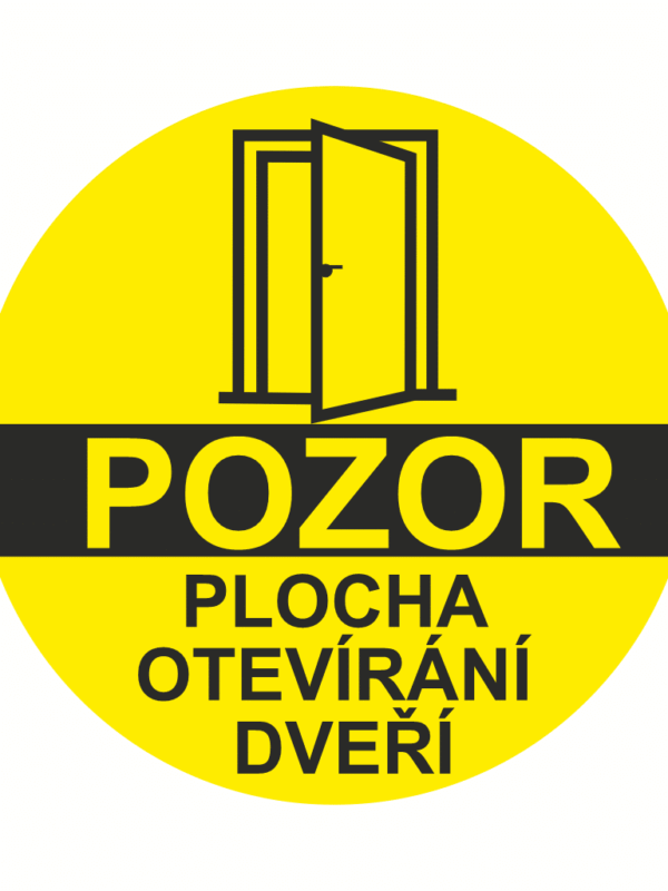 Podlahové značení – PLOCHA OTEVÍRÁNÍ DVEŘÍ kruh