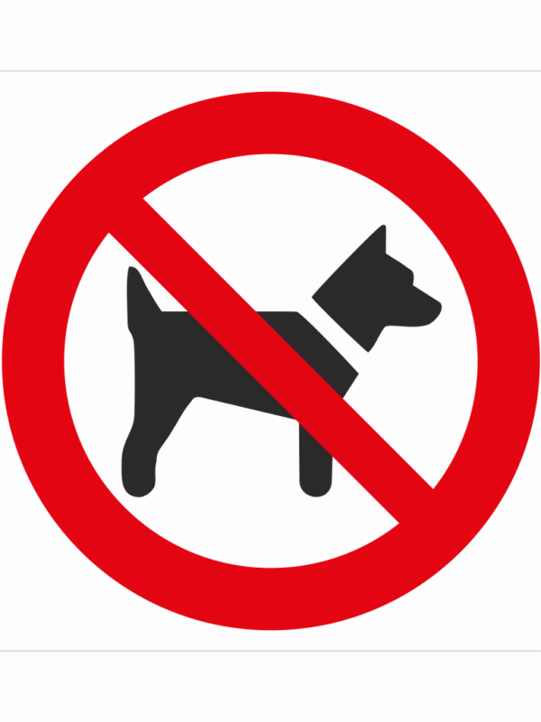 Bezpečnostní značení - Zákazový symbol: Zákaz vstupu se psy
