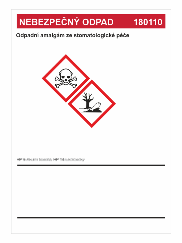 Nebezpečný odpad 180110 - Odpadní amalgám ...