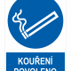 Kouření povoleno ISO 7010