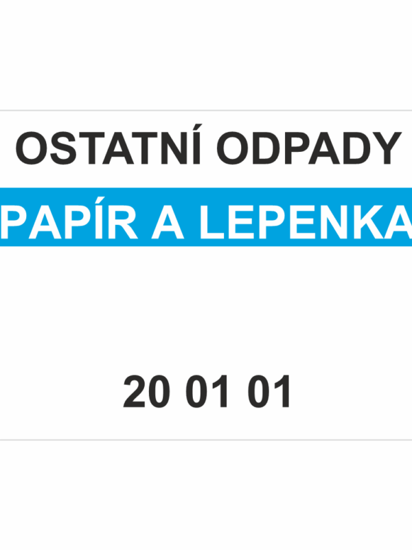Ostatní odpady 200101 - Papír a lepenka