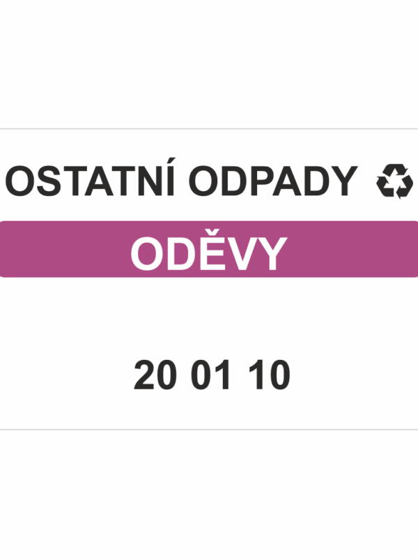 Ostatní odpady 200110 - Oděvy
