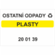 Ostatní odpady 200139 - Plasty