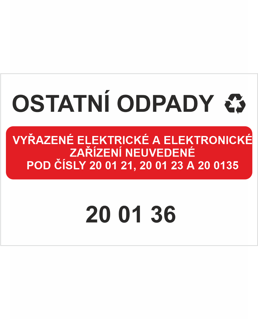 ostatní odpady 200136 Ostatní odpady 200136 - Vyřazené elektrické a ..... - Obrázek 1