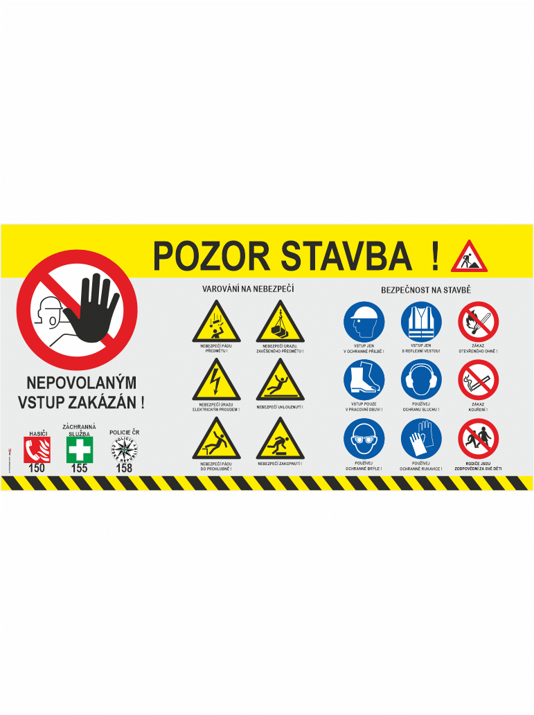 299022 Pozor stavba - VAROVÁNÍ - BEZPEČNOST - Obrázek 1