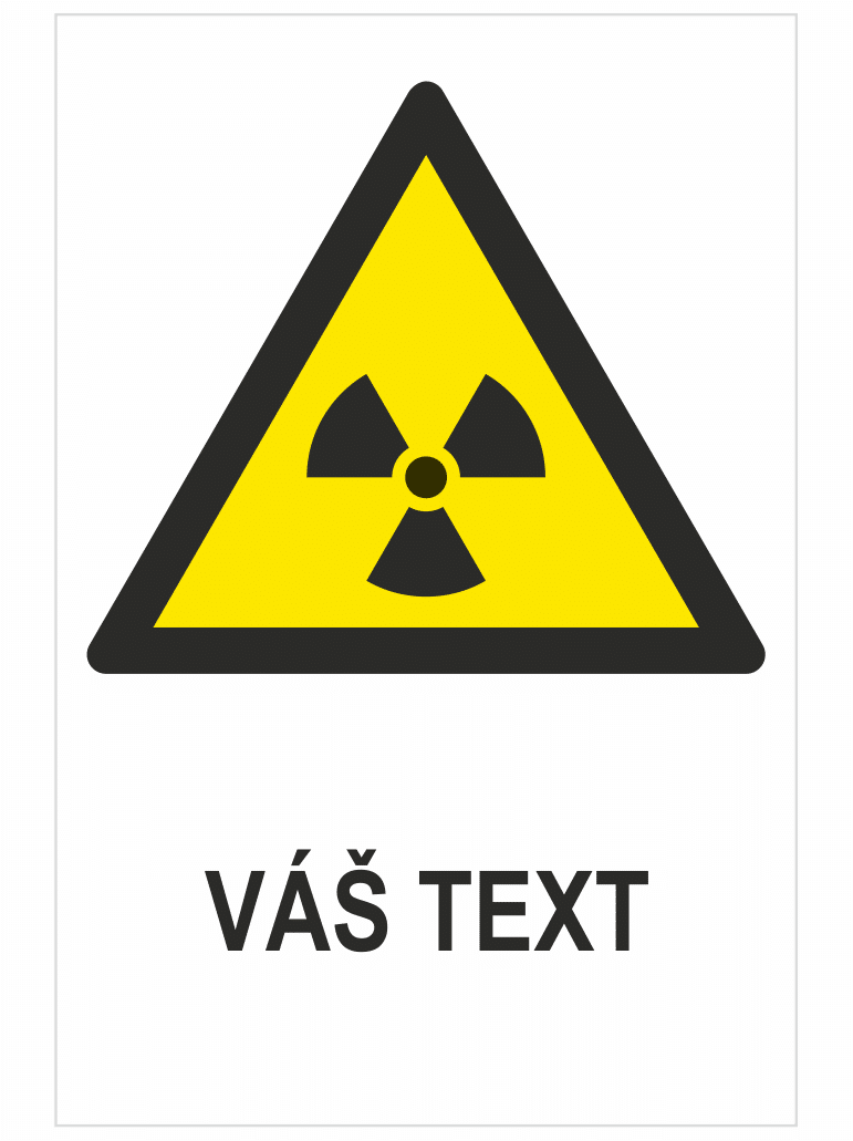 sk210254 Rádioaktívny materiál alebo ionizujúce žiarenie ISO 7010 - Váš text – Obrázok 1