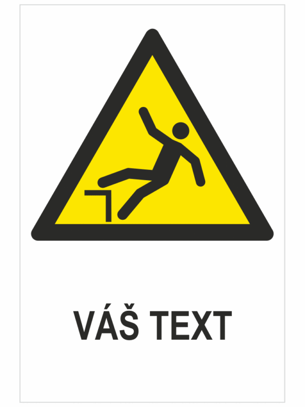 Výstraha pád ISO 7010 – Váš text