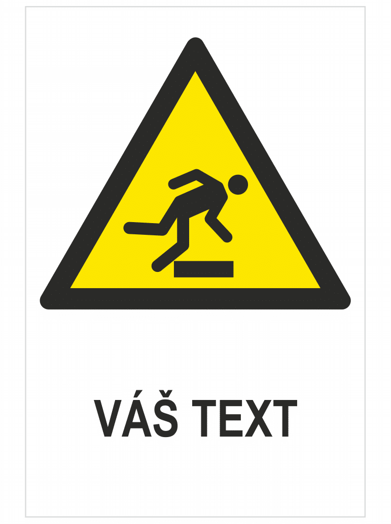sk210262 PREKÁŽKA NA ÚROVNI PODLAHY ISO 7010 – Váš text – Obrázok 1